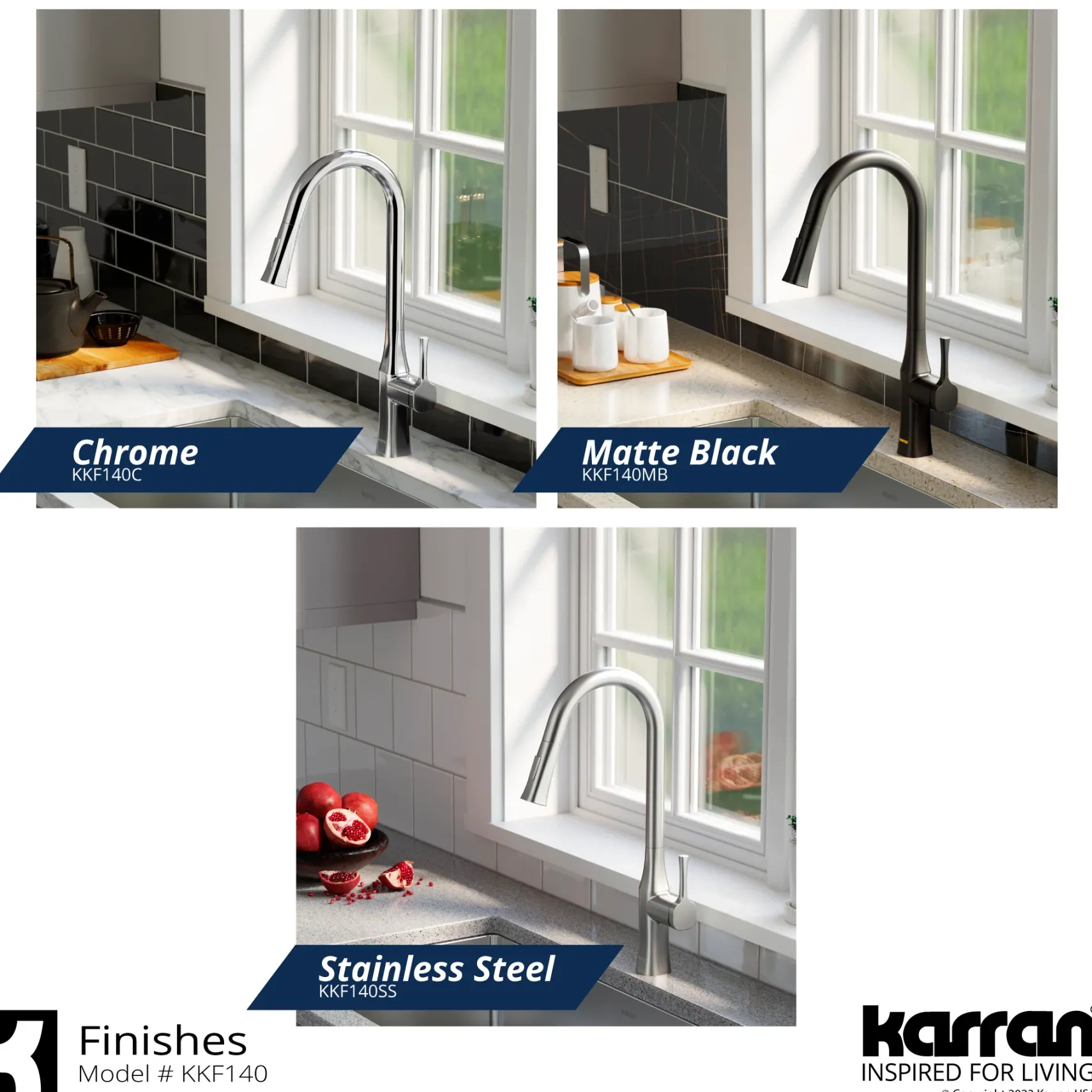 Karran Standerton 1.8 GPM Single Lever Handle Lead-free Brass ADA Kitchen Faucet, Pull-Down Kitchen, Matte Black, KKF140MB
