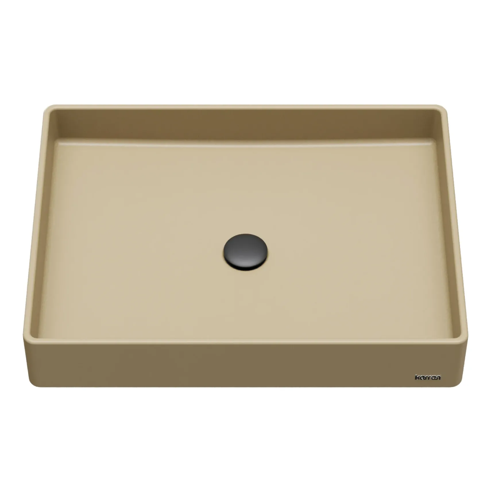 Karran Sternhagen 17.75" x 23.625" Rectangular Vessel Quartz Composite ADA Bathroom Sink, Pale Gold, SQS500PG