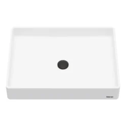 Karran Sternhagen 17.75" x 23.625" Rectangular Vessel Quartz Composite ADA Bathroom Sink, White, SQS500WH