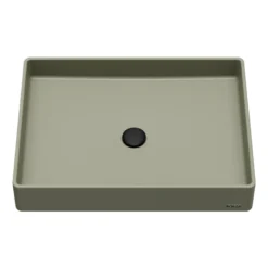 Karran Sternhagen 17.75" x 23.625" Rectangular Vessel Quartz Composite ADA Bathroom Sink, Sage Green, SQS500SG