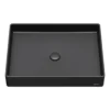Karran Sternhagen 17.75" x 23.625" Rectangular Vessel Quartz Composite ADA Bathroom Sink, Black, SQS500BL