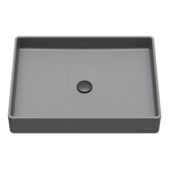 Karran Sternhagen 17.75" x 23.625" Rectangular Vessel Quartz Composite ADA Bathroom Sink, Grey, SQS500GR