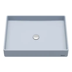 Karran Sternhagen 17.75" x 23.625" Rectangular Vessel Quartz Composite ADA Bathroom Sink, Ice Blue, SQS500IB