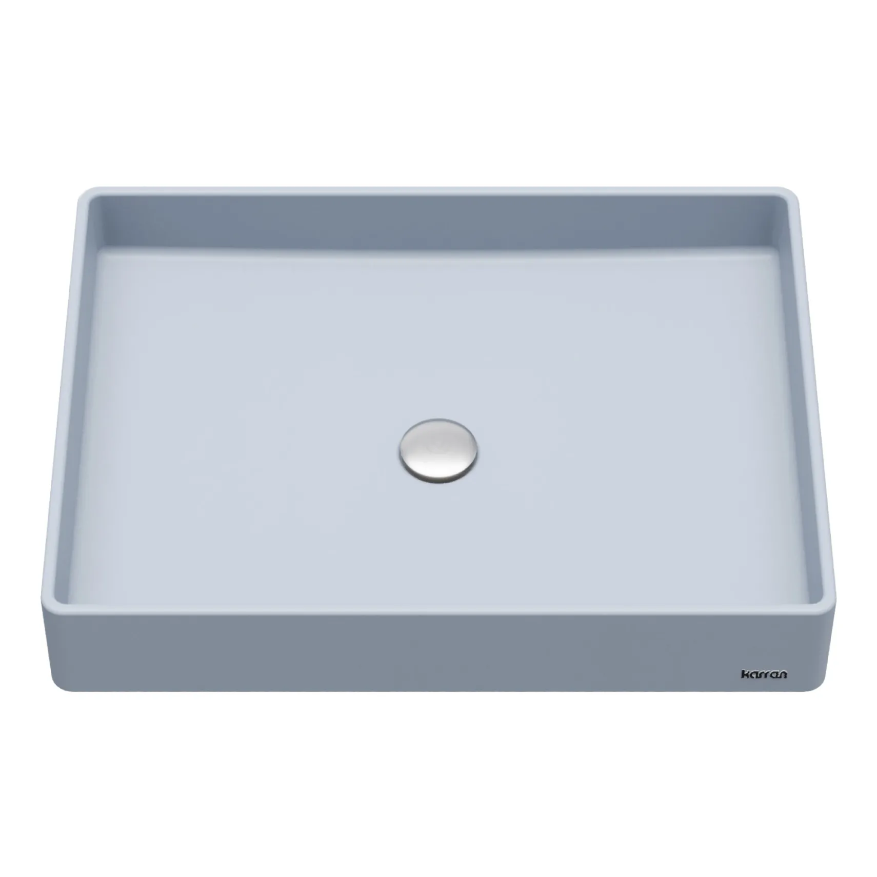 Karran Sternhagen 17.75" x 23.625" Rectangular Vessel Quartz Composite ADA Bathroom Sink, Ice Blue, SQS500IB