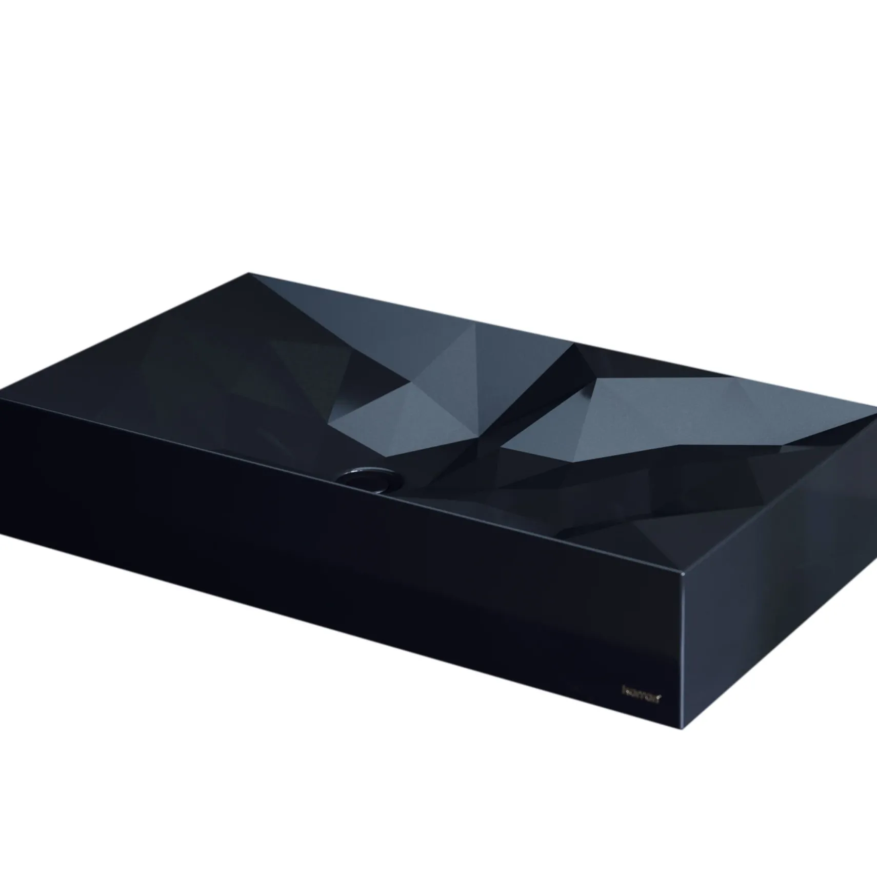 Karran Sternhagen Diamond 28.125" x 16.375" Rectangular Vessel Quartz Composite ADA Bathroom Sink, Black, SQS400BL
