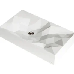 Karran Sternhagen Diamond 28.125" x 16.375" Rectangular Vessel Quartz Composite ADA Bathroom Sink, White, SQS400WH