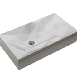 Karran Sternhagen Diamond 28.125" x 16.375" Rectangular Vessel Quartz Composite ADA Bathroom Sink, Grey, SQS400GR