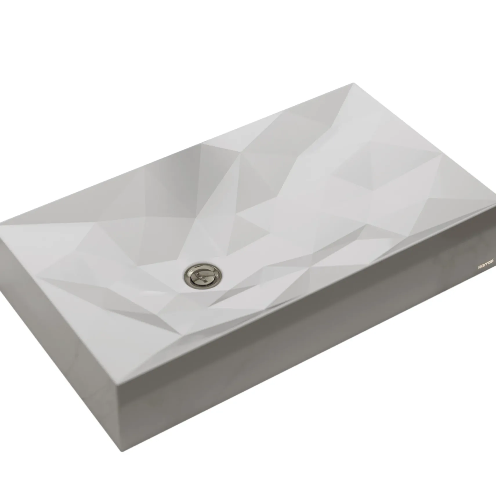 Karran Sternhagen Diamond 28.125" x 16.375" Rectangular Vessel Quartz Composite ADA Bathroom Sink, Grey, SQS400GR