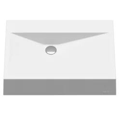 Karran Sternhagen Envy 24.25" x 17.5" Rectangular Vessel Quartz Composite ADA Bathroom Sink, White, SQS100WH