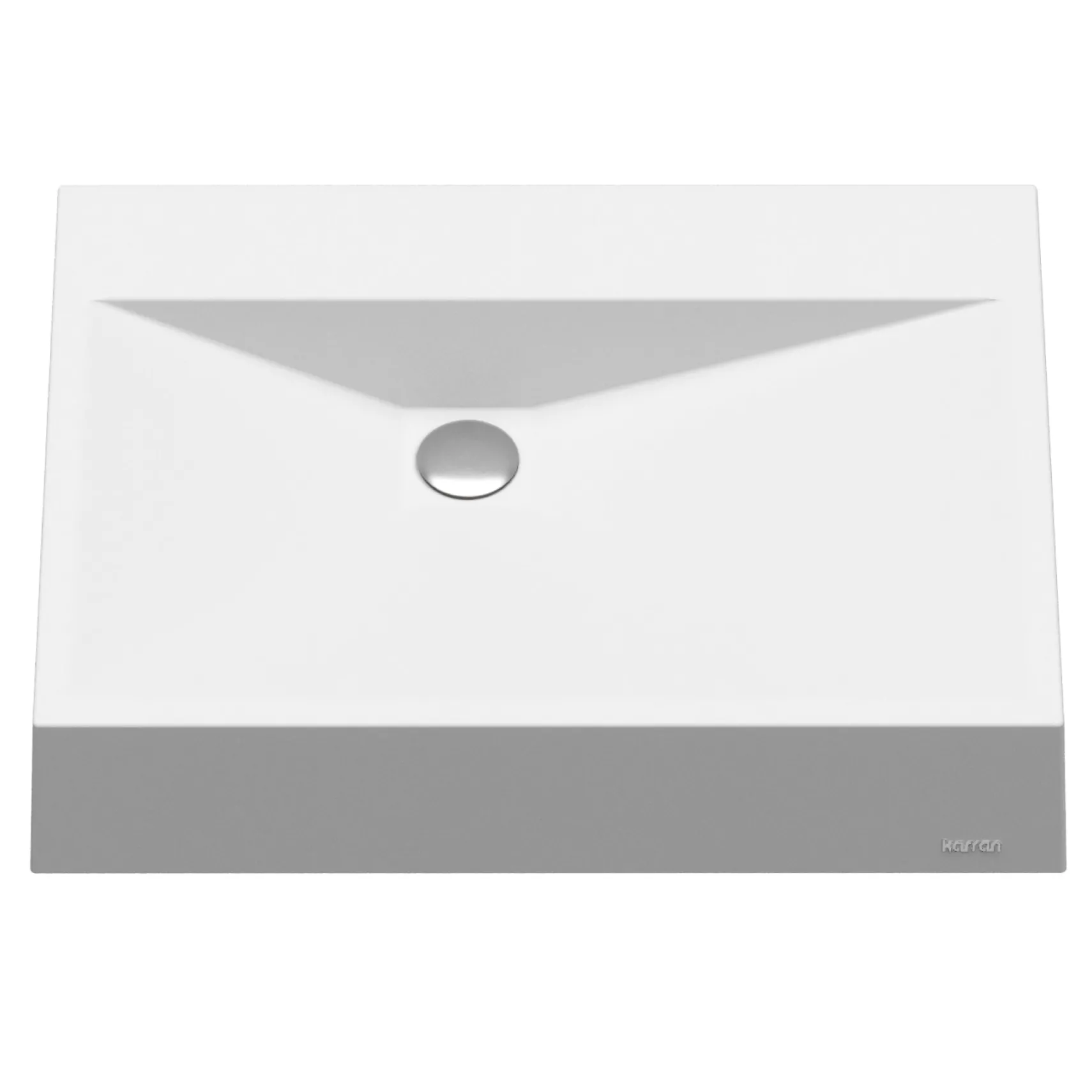 Karran Sternhagen Envy 24.25" x 17.5" Rectangular Vessel Quartz Composite ADA Bathroom Sink, White, SQS100WH