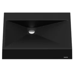 Karran Sternhagen Envy 24.25" x 17.5" Rectangular Vessel Quartz Composite ADA Bathroom Sink, Black, SQS100BL