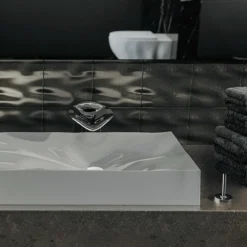 Karran Sternhagen Mirage 32.125" x 18.25" Rectangular Vessel Quartz Composite ADA Bathroom Sink, Grey, SQS300GR