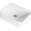 Karran Sternhagen Sea Crest 21.5" x 16.375" Rectangular Vessel Quartz Composite ADA Bathroom Sink, White, SQS200WH