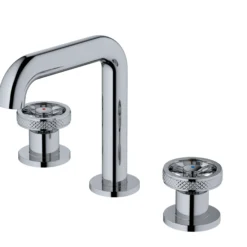 Karran Tryst 1.2 GPM Double Lever Handle Lead-free Brass Bathroom Faucet, Widespread, Chrome, KBF466C