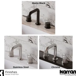 Karran Tryst 1.2 GPM Double Lever Handle Lead-free Brass ADA Bathroom Faucet, Widespread, Stainless Steel, KBF464SS