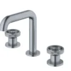 Karran Tryst 1.2 GPM Double Lever Handle Lead-free Brass Bathroom Faucet, Widespread, Stainless Steel, KBF466SS