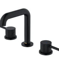 Karran Tryst 1.2 GPM Double Lever Handle Lead-free Brass ADA Bathroom Faucet, Widespread, Matte Black, KBF464MB