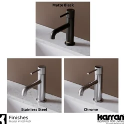 Karran Tryst 1.2 GPM Single Lever Handle Lead-free Brass ADA Bathroom Faucet, Basin, Stainless Steel, KBF460SS