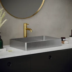 Karran Tryst 1.2 GPM Single Lever Handle Lead-free Brass ADA Bathroom Faucet, Vessel, Brushed Gold, KBF462BG