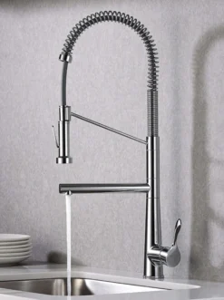 Karran Tumba Single Lever Handle Lead-free Brass ADA Kitchen Faucet, Pull Down, Chrome, KKF230C