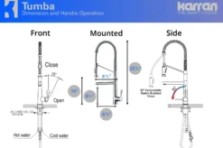 Karran Tumba Single Lever Handle Lead-free Brass ADA Kitchen Faucet, Pull Down, Chrome, KKF230C