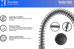 Karran Tumba Single Lever Handle Lead-free Brass ADA Kitchen Faucet, Pull Down, Chrome, KKF230C