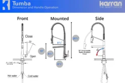 Karran Tumba Single Lever Handle Lead-free Brass ADA Kitchen Faucet, Pull Down, Stainless Steel, KKF230SS