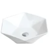 Karran Valera 18.75" x 16.375" x 4" Hexagon Vessel Vitreous China ADA Bathroom Sink, White, VC-601-WH