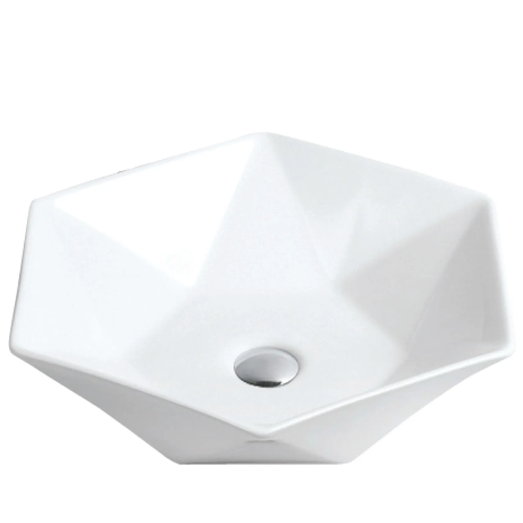 Karran Valera 18.75" x 16.375" x 4" Hexagon Vessel Vitreous China ADA Bathroom Sink, White, VC-601-WH
