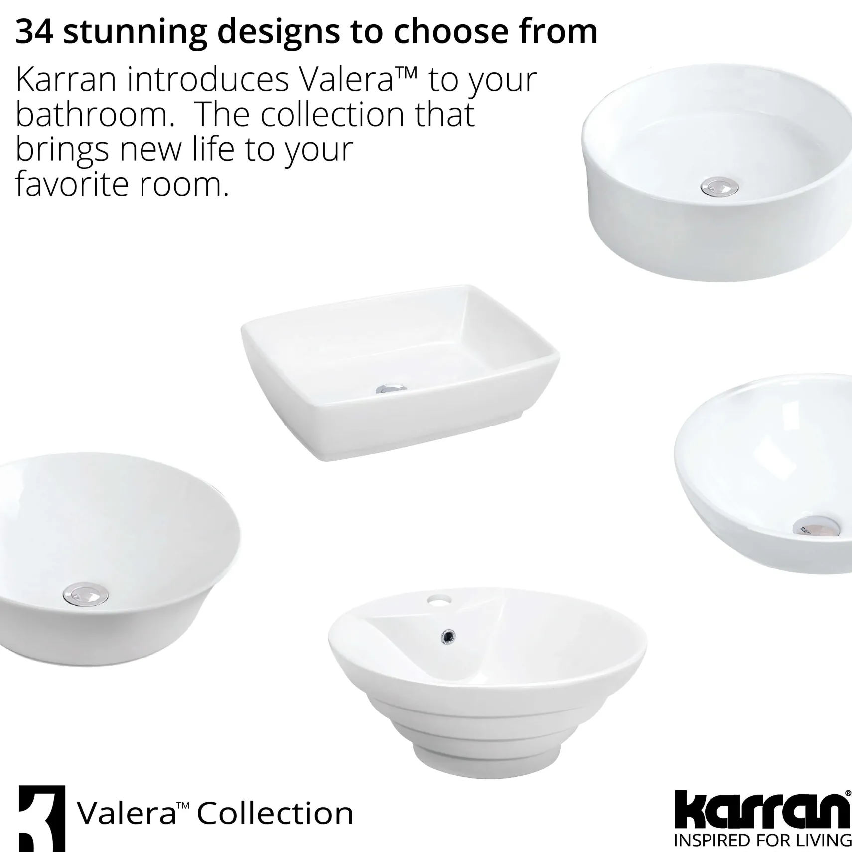 Karran Valera 18.75" x 16.375" x 4" Hexagon Vessel Vitreous China ADA Bathroom Sink, White, VC-601-WH