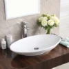 Karran Valera 27" x 163/4" x 31/4" Oval Vessel Vitreous China ADA Bathroom Sink, White, VC-303-WH