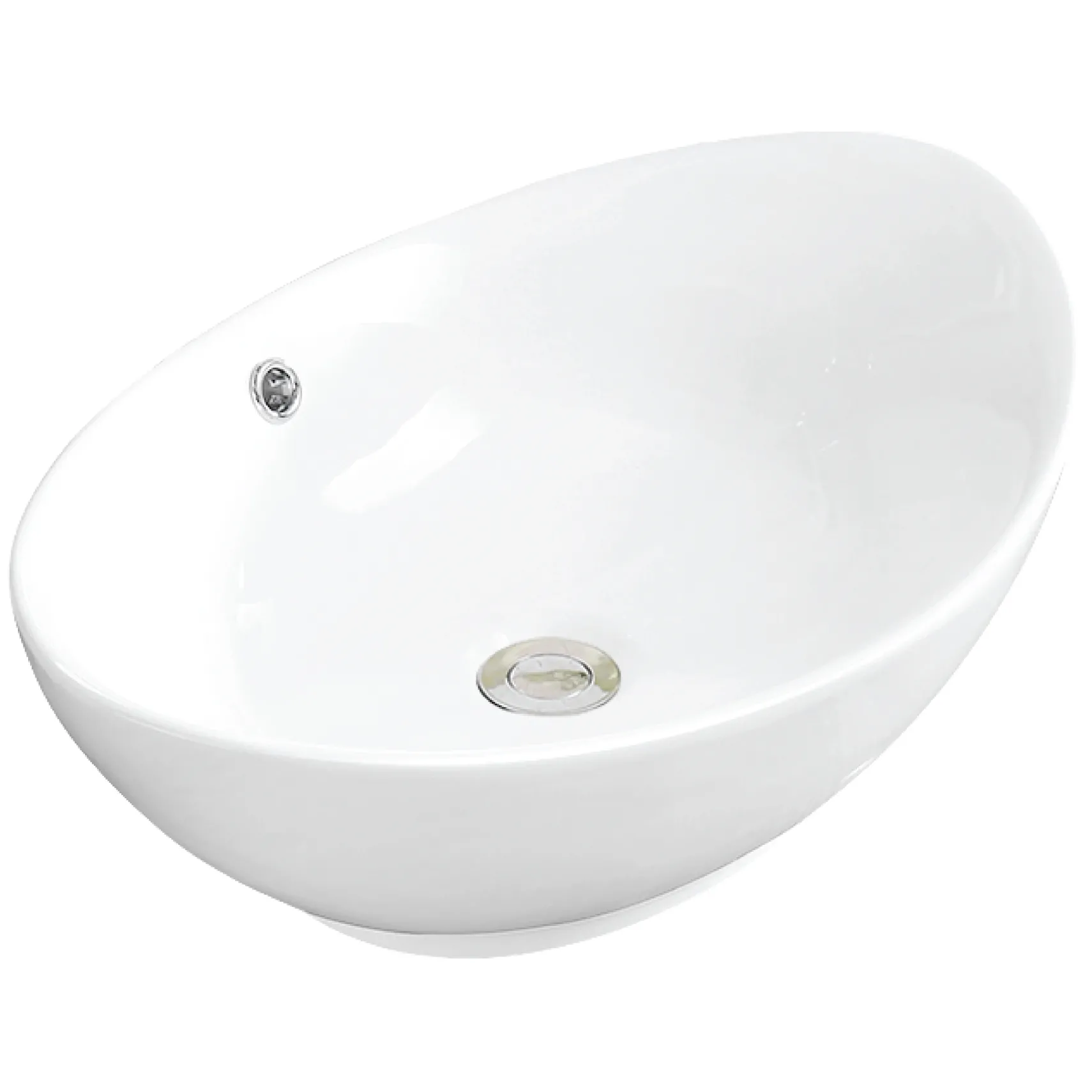 Karran Valera 22.875" x 14.875" x 4.5" Oval Vessel Vitreous China ADA Bathroom Sink, White, VC-301-WH