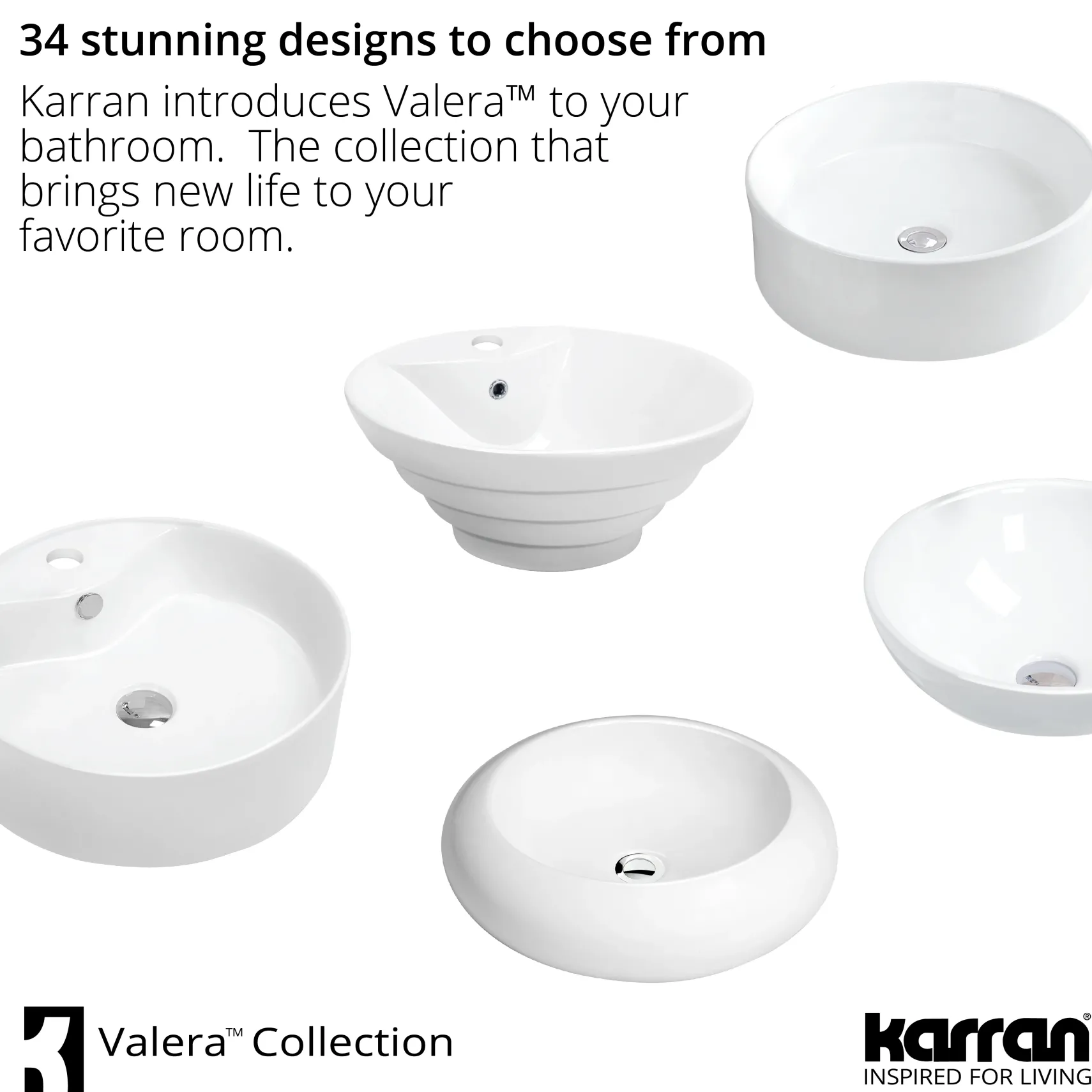 Karran Valera 22.875" x 14.875" x 4.5" Oval Vessel Vitreous China ADA Bathroom Sink, White, VC-301-WH