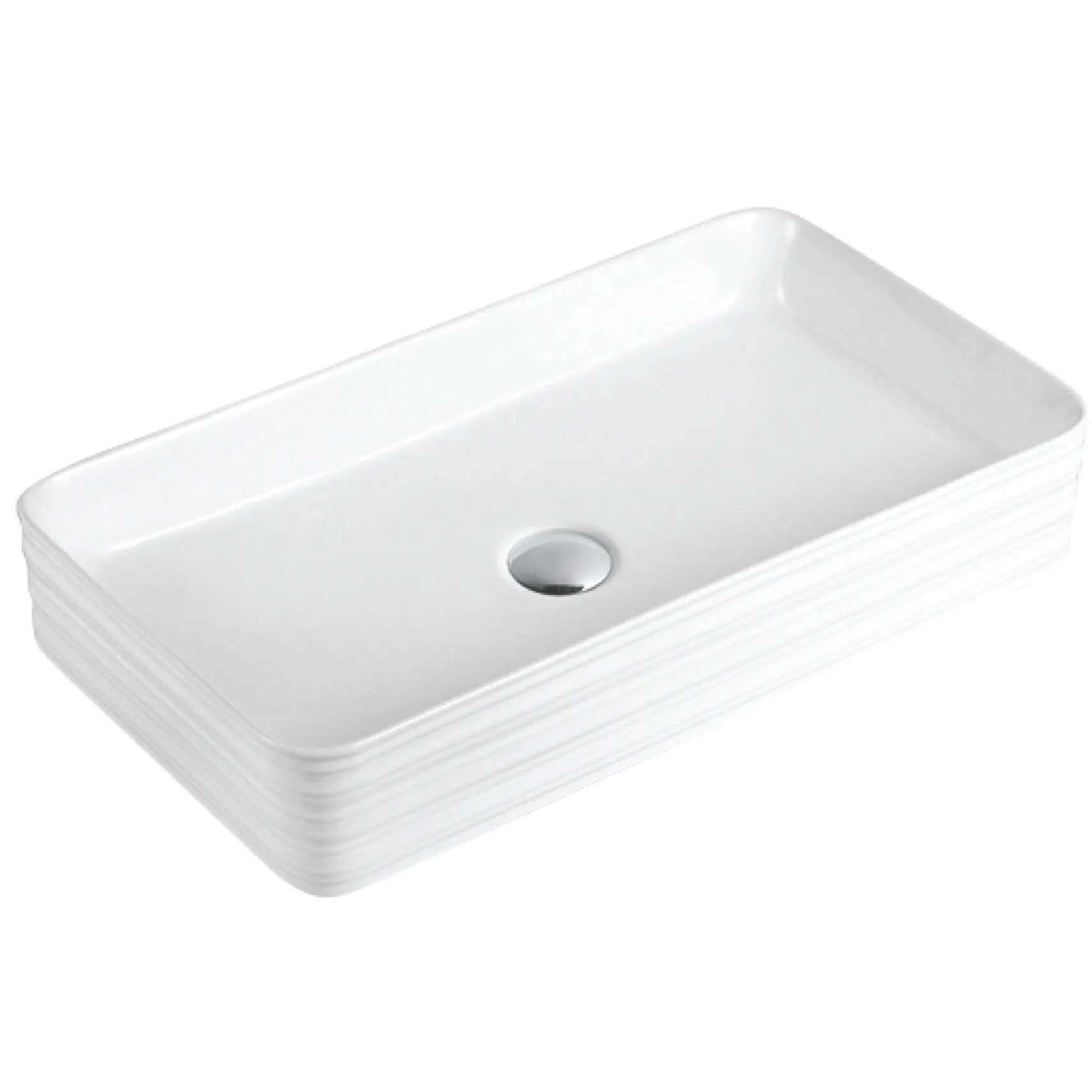 Karran Valera 26.375" x 14.875" x 3.5" Rectangular Vessel Vitreous China ADA Bathroom Sink, White, VC-508-WH
