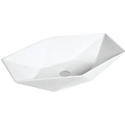 Karran Valera 25.125" x 16.5" x 4.5" Rectangular Vessel Vitreous China ADA Bathroom Sink, White, VC-602-WH