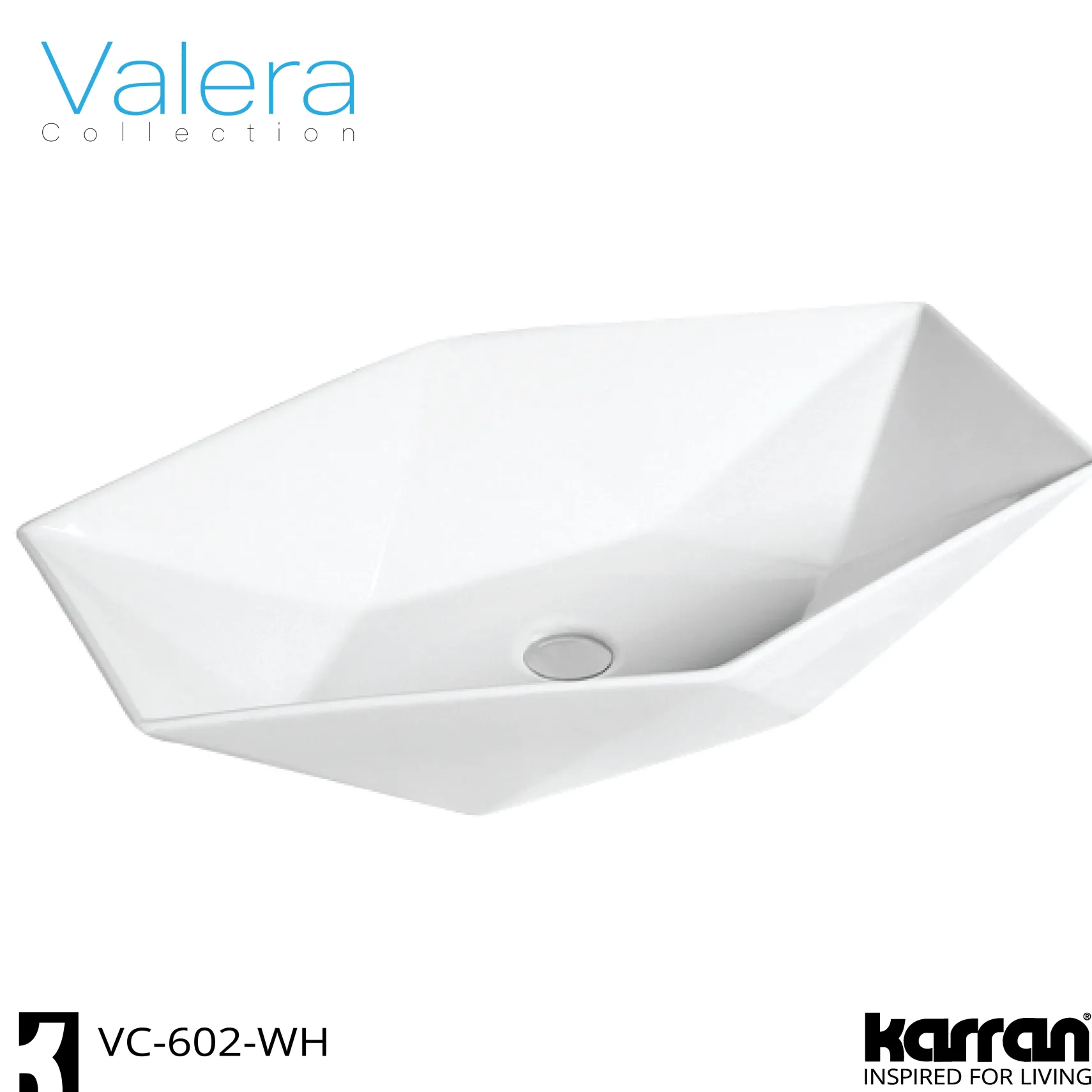 Karran Valera 25.125" x 16.5" x 4.5" Rectangular Vessel Vitreous China ADA Bathroom Sink, White, VC-602-WH