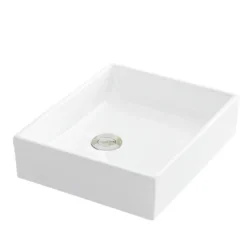 Karran Valera 15.5" x 13" x 3.25" Rectangular Vessel Vitreous China ADA Bathroom Sink, White, VC-503-WH