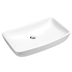 Karran Valera 24" x 15.5" x 4" Rectangular Vessel Vitreous China ADA Bathroom Sink, White, VC-504-WH