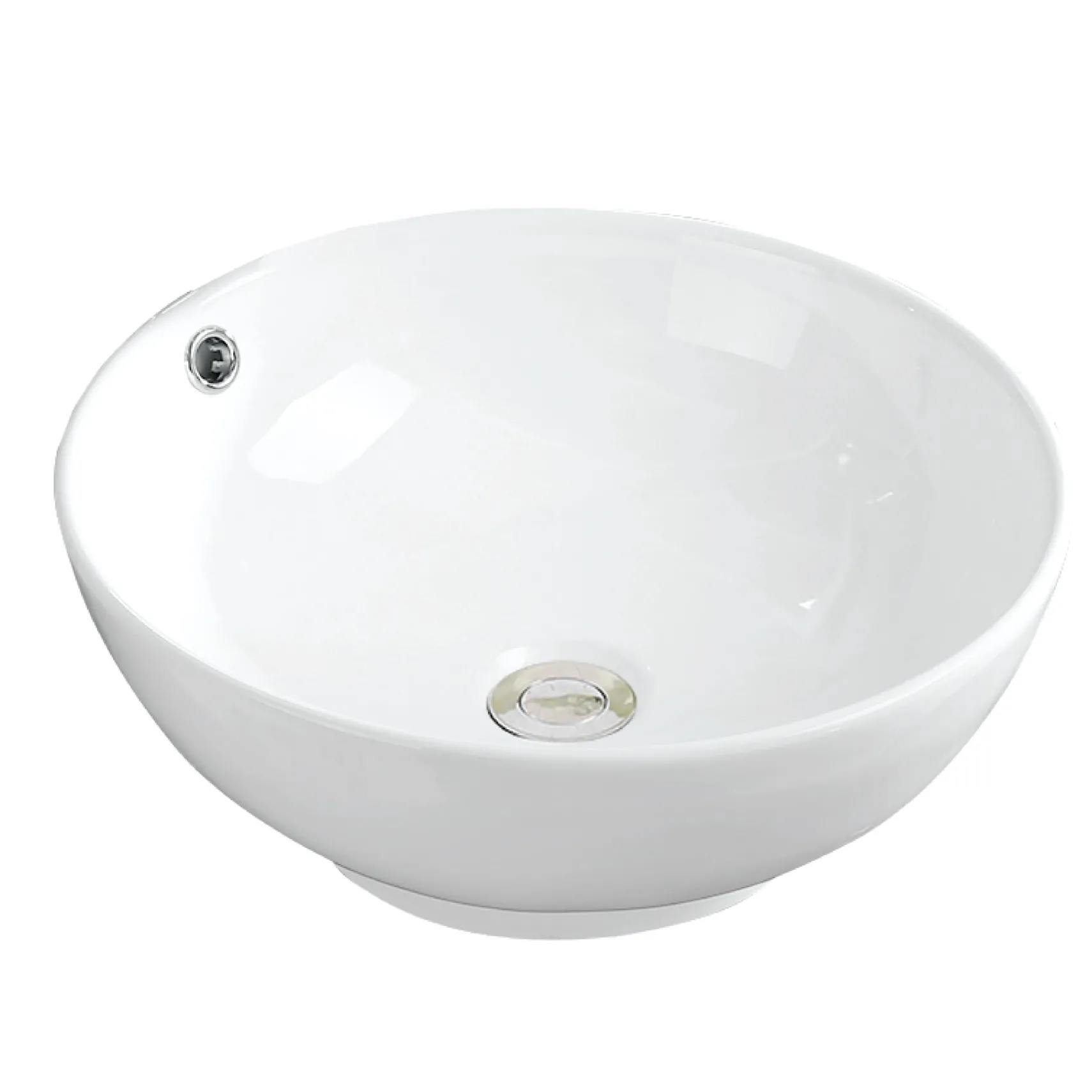 Karran Valera 16.625" x 16.625" x 5" Round Vessel Vitreous China ADA Bathroom Sink, White, VC-410-WH