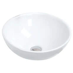 Karran Valera 15.5" x 15.5" x 5" Round Vessel Vitreous China ADA Bathroom Sink, White, VC-411-WH