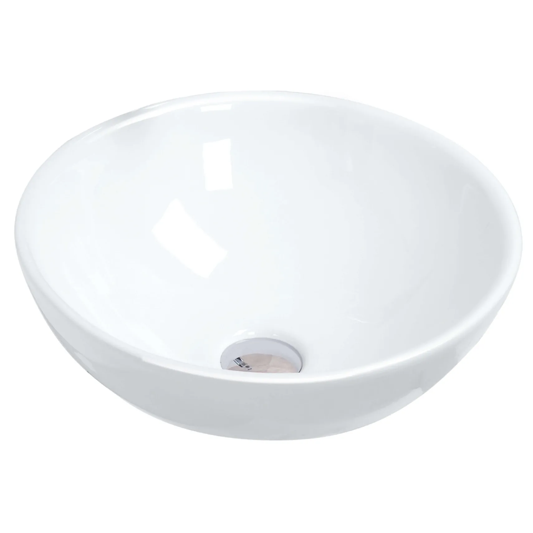 Karran Valera 15.5" x 15.5" x 5" Round Vessel Vitreous China ADA Bathroom Sink, White, VC-411-WH