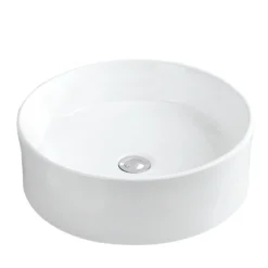 Karran Valera 18" x 18" x 4.5" Round Vessel Vitreous China ADA Bathroom Sink, White, VC-420-WH