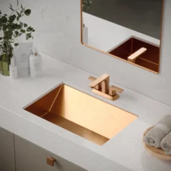 Karran Venda 1.2 GPM Double Lever Handle Lead-free Brass ADA Bathroom Faucet, Centerset, Brushed Copper, KBF516BC
