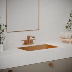 Karran Venda 1.2 GPM Double Lever Handle Lead-free Brass ADA Bathroom Faucet, Centerset, Brushed Copper, KBF516BC