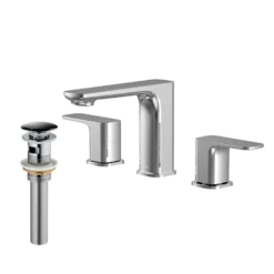 Karran Venda 1.2 GPM Double Lever Handle Lead-free Brass ADA Bathroom Faucet, Widespread, Chrome, KBF514C