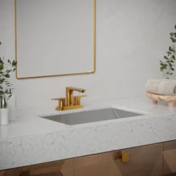 Karran Venda 1.2 GPM Double Lever Handle Lead-free Brass ADA Bathroom Faucet, Centerset, Gold, KBF516G