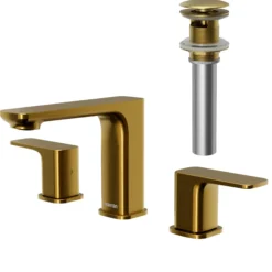 Karran Venda 1.2 GPM Double Lever Handle Lead-free Brass ADA Bathroom Faucet, Widespread, Gold, KBF514G
