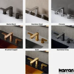 Karran Venda 1.2 GPM Double Lever Handle Lead-free Brass ADA Bathroom Faucet, Widespread, Gold, KBF514G
