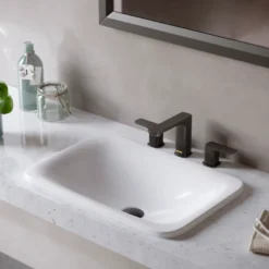Karran Venda 1.2 GPM Double Lever Handle Lead-free Brass ADA Bathroom Faucet, Widespread, Matte Black, KBF514MB