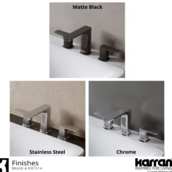 Karran Venda 1.2 GPM Double Lever Handle Lead-free Brass ADA Bathroom Faucet, Widespread, Stainless Steel, KBF514SS